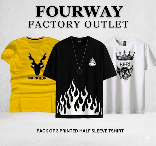 Pack Of 3 Fire Printed Shirts (Copy)