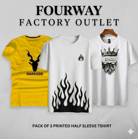 Pack Of 3 Fire Printed Shirts